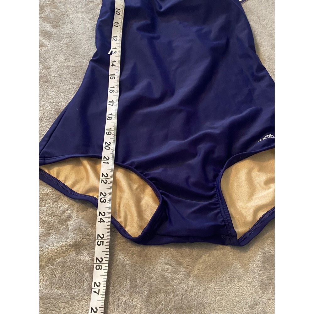 NWT Dolfin Swimsuit 34/8L Navy Aquashape Conservative Lap Suit Racerback One PC - Picture 8 of 12